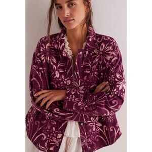 New Free People We The Free Calico Flannel Shirt Sz Small